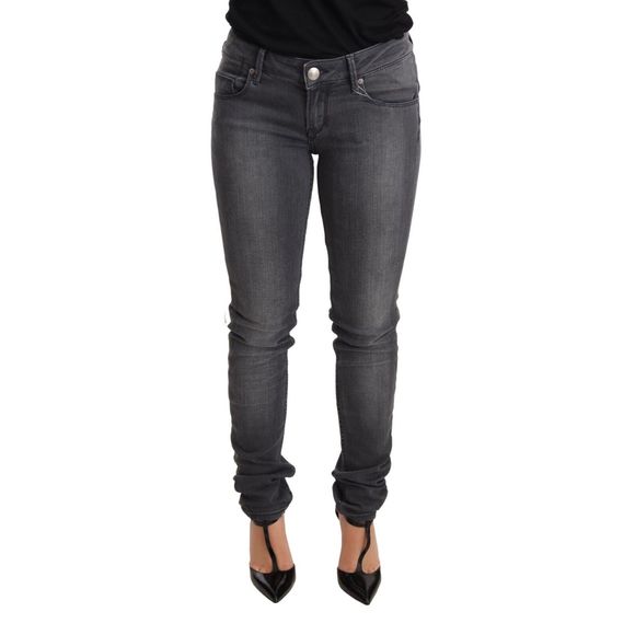 Acht Light Blue Distressed Cotton Folded Hem Denim Trouser Jeans